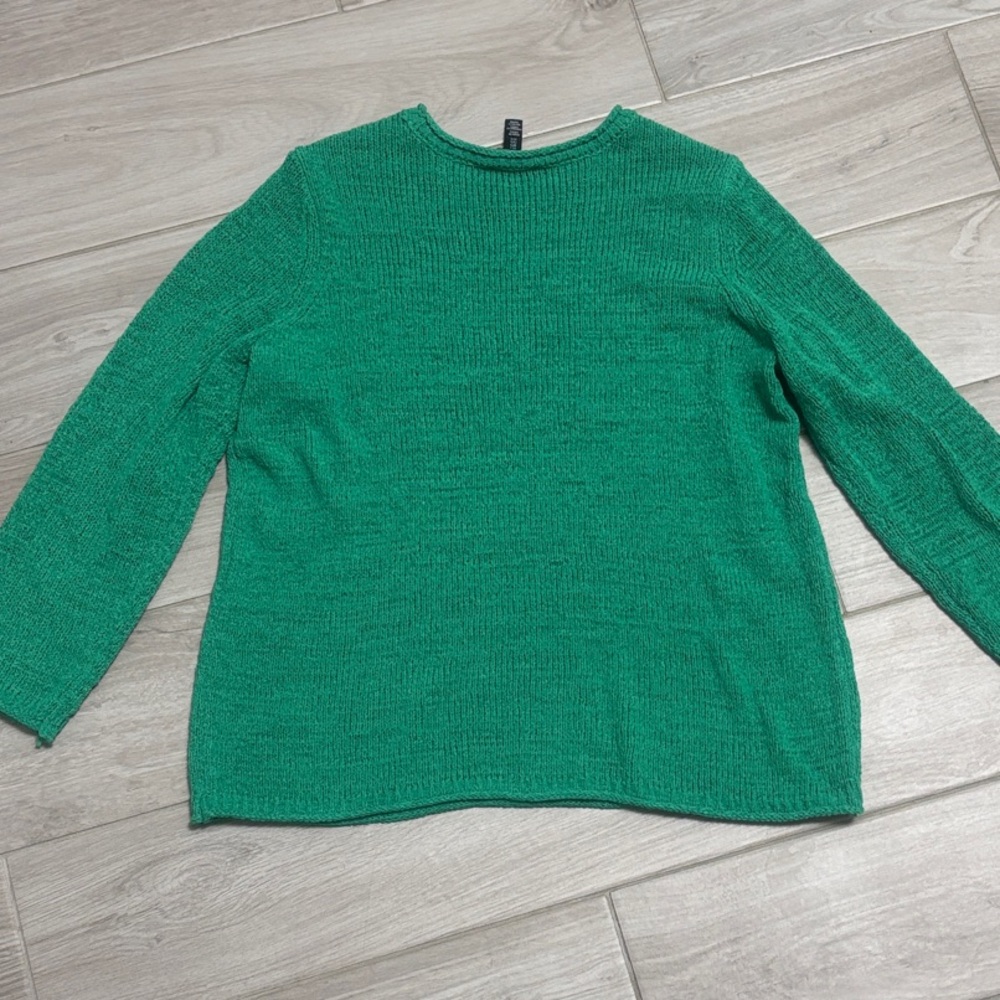 Jones New York Vibrant Green Crew Neck Sweater - Picture 6 of 10